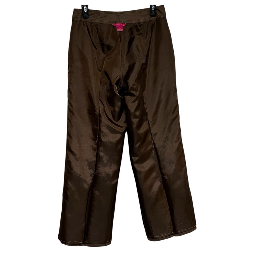 Sunny Leigh Linen Wide Leg Ankle Pants Fully Lined Brown Size 4 - Picture 7 of 9